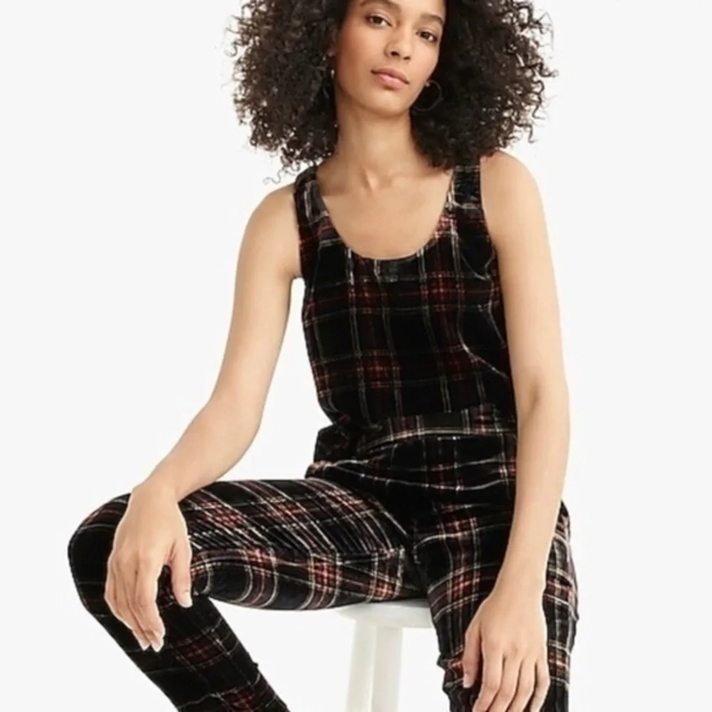New J Crew Velvet Tank Top Stewart Tartan Plaid